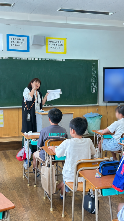 福岡県直方市小学校でのお片づけ授業の様子